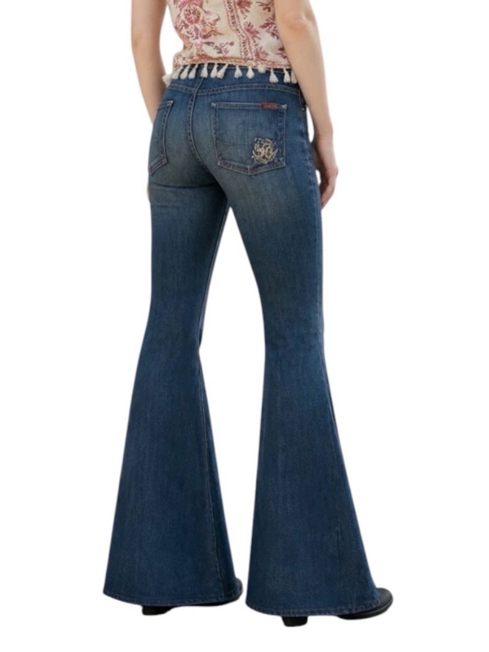 7 FOR ALL MANKIND The Bell Bottom High Rise Wide Leg Flare Stretch Denim Jean